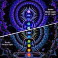Ulticool - Chakra Aura Mandala Meditatie - Glow in the Dark - Blacklight Party Wandkleed Achtergronddoek - 200x150 cm - Backdrop UV Lamp Reactive - Groot wandtapijt - Poster - Neon Verlichting 