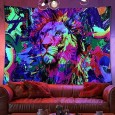 Ulticool - Leeuw Lion Roofdier Afrika - Glow in the Dark - Blacklight Party Wandkleed Achtergronddoek - 200x150 cm - Backdrop UV Lamp Reactive - Groot wandtapijt - Poster - Fluoriserende Neon Verlichting 