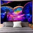 Ulticool - Paddenstoelen Natuur - Glow in the Dark - Blacklight Party Wandkleed Achtergronddoek - 200x150 cm - Backdrop UV Lamp Reactive - Groot wandtapijt - Poster - Fluoriserende Neon Verlichting 