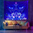 Ulticool - Ogen Bloemen Meditatie - Glow in the Dark - Blacklight Party Wandkleed Achtergronddoek - 200x150 cm - Backdrop UV Lamp Reactive - Groot wandtapijt - Poster - Neon Verlichting 