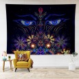 Ulticool - Ogen Bloemen Meditatie - Glow in the Dark - Blacklight Party Wandkleed Achtergronddoek - 200x150 cm - Backdrop UV Lamp Reactive - Groot wandtapijt - Poster - Neon Verlichting 