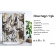 Ulticool Douchegordijn - Marmer Zwart Goud - 180 x 200 cm - met 12 ringen 