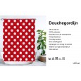 Ulticool Douchegordijn - Rood Wit Polka Dot Stippen - 180 x 200 cm - met 12 ringen 