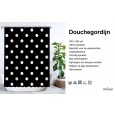 Ulticool Douchegordijn - Zwart Wit Polka Dot Stippen - 180 x 200 cm - met 12 ringen 