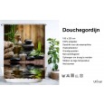 Ulticool Douchegordijn - Zen Spa Meditatie Rust - 180 x 200 cm - met 12 ringen 