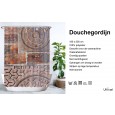 Ulticool Douchegordijn - Roest Industrieel Bruin - 180 x 200 cm - met 12 ringen 