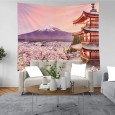 Ulticool - Bloesem Bloemen Natuur Berg Sneeuw Japan - Wandkleed - 200x150 cm - Groot wandtapijt - Poster