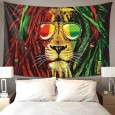 Ulticool - Reggae Rasta Jamaica Leeuw Bril - Wandkleed - 200x150 cm - Groot wandtapijt - Poster