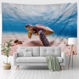 Ulticool - Schildpad Oceaan Zee Aquarium Eiland Strand - Wandkleed - 200x150 cm - Groot wandtapijt - Poster