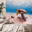 Ulticool - Schildpad Oceaan Zee Aquarium Eiland Strand - Wandkleed - 200x150 cm - Groot wandtapijt - Poster