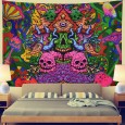 Ulticool - Skull Schedel Psychedelisch - Wandkleed - 200x150 cm - Groot wandtapijt - Poster