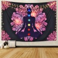 Ulticool - Chakra Energie Healing Zwart Roze Mandala - Wandkleed - 200x150 cm - Groot wandtapijt - Poster