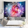 Ulticool - Mandala Wit Zon Maan - Wandkleed - 200x150 cm - Groot wandtapijt - Poster 