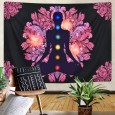 Ulticool - Chakra Energie Healing Zwart Roze Mandala - Wandkleed - 200x150 cm - Groot wandtapijt - Poster