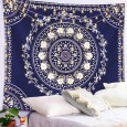 Ulticool - Mandala Bloemen Wit Bladeren Natuur - Wandkleed - 200x150 cm - Groot wandtapijt - Poster