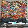 Ulticool - Psychedelisch Trippy Crazy Faces - Wandkleed - 200x150 cm - Groot wandtapijt - Poster