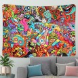 Ulticool - Psychedelisch Trippy Crazy Faces - Wandkleed - 200x150 cm - Groot wandtapijt - Poster