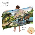 Ulticool - Handdoek - Dinosaurus T-Rex - Badhanddoek - Strandhanddoek Zwemhanddoek - Sneldrogend Badlaken - 140 x 70 cm - voor reizen fitness gym sport - Jongen Meisje - Groen