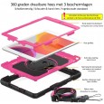 iPad 10.2 (2019 & 2020 & 2021) case / hoes met screenprotector, handriem en schouderriem voor Horeca en Bouw Roze