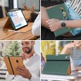 Dasaja iPad 10.9 (2022) / iPad 11 (2025) leren hoes groen met pen houder