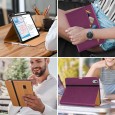 Dasaja iPad 10.9 (2022) / iPad 11 (2025) leren hoes paars met pen houder