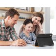 Dasaja iPad 10.9 (2022) / iPad 11 (2025) leren hoes zwart met pen houder