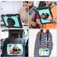 iPad 9.7 (2017 & 2018) case / hoes met screenprotector, handriem en schouderriem voor Horeca en Bouw Lichtblauw