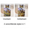 Ulticool - Dekbedovertrek - Safari Dieren Natuur Giraffe Olifant – 140 x 200 cm - Kussensloop 60 x 70 cm - voor Dekbed 1 Persoons Kamer – Decoratie Slaapkamer Accessoires Jeugdkamer voor Kinderen Tiener Jongens Meisjes - Beige 