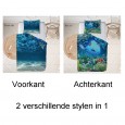 Ulticool - Dekbedovertrek - Onderwater Dolfijn Zee Aquarium Koraal Vissen – 140 x 200 cm -  Kussensloop 60 x 70 cm - voor Dekbed 1 Persoons Kamer – Decoratie Slaapkamer Accessoires Jeugdkamer voor Kinderen Tiener Jongens Meisjes - Blauw 