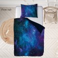 Ulticool - Dekbedovertrek - Galaxy Astronaut Heelal Planeten Sterren – 140 x 200 cm - Kussensloop 60 x 70 cm - voor Dekbed 1 Persoons Kamer – Decoratie Slaapkamer Accessoires Jeugdkamer voor Kinderen Tiener Jongens Meisjes - Blauw 