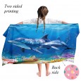 Ulticool - Handdoek - Dolfijnen Zee Aquarium Koraal Vissen - Badhanddoek Strandlaken - Kind Meisje Jongen - Sneldrogend Badlaken - 140 x 70 cm - voor reizen fitness gym sport - Blauw