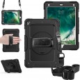 iPad 10.2 (2019 / 2020 / 2021) case / hoes met screenprotector, handriem en schouderriem voor Horeca en Bouw