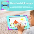 iPad 10.2 (2019 & 2020) case / hoes met screenprotector, handriem en schouderriem voor kinderen en scholen - Kleurrijk Oceaan Blauw 