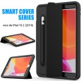 iPad 10.2 (2019 / 2020 / 2021) schokbestendige case met screenprotector en Trifold standaard zwart