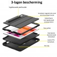 iPad 10.2 (2019 / 2020 / 2021) schokbestendige case met screenprotector en Trifold standaard zwart