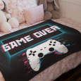 Ulticool - Deken - Game Over Controller - Kinderkamer Babykamer - Zacht Fleece Flanel - 150x100 cm - Plaid -  Accessoires - Dekentje Versiering Decoratie Jeugdkamer Meisje Jongen