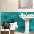 Ulticool Decoratie Sticker Tegels - Azuurblauw Zeegroen - WC / Toilet - Gang Hal Muurstickers  - 15x15 cm - 15 stuks Plakfolie Tegelstickers - Plaktegels Zelfklevend - Sticktiles - Badkamer - Keuken 