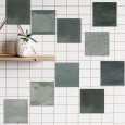 Ulticool Decoratie Sticker Tegels - Grijs Blauw Antraciet - Muurstickers WC Toilet - 15x15 cm - 15 stuks Plakfolie Tegelstickers - Plaktegels Zelfklevend - Sticktiles - Badkamer - Keuken 
