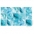 Ulticool Decoratie Sticker Tegels - Blauw Marmer Aquarel Azur - Muurstickers - 15x15 cm - 15 stuks Plakfolie Tegelstickers - Plaktegels Zelfklevend - Sticktiles - Badkamer - Keuken 