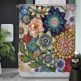 Ulticool Douchegordijn - Bloemen Natuur Kunst - 180 x 180 cm - met 12 ringen - Kleurrijk 