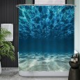 Ulticool Douchegordijn - Oceaan Zee Stilte Rust Duiken Aquarium Strand Zomer - 180 x 180 cm - met 12 ringen - Blauw
