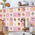 Ulticool Decoratie Sticker Tegels - Schattige Cute Dieren Kinderkamer Baby Peuter Kind  - 15x15 cm - 15 stuks Tegelstickers Meubel stickers - Plaktegels Zelfklevend - Badkamer - Keuken