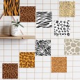 Ulticool Decoratie Sticker Tegels - Tijger Zebra Panter Giraffe Safari Meubelfolie Decoratiefolie - 15x15 cm - 15 stuks Keukenkast Tegelstickers Meubel stickers - Plaktegels Zelfklevend - Keuken