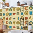 Ulticool Decoratie Sticker Tegels - Egypte Oudheid Mythologie - Meubelfolie - 15x15 cm - 15 stuks Folie Keukenkast Tegelstickers Meubel stickers - Plaktegels Zelfklevend - Badkamer - Keuken