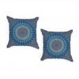 Ulticool - Buitenkussen Hoes - Mandala Blauw - Sierkussens Buiten Waterbestendig - Set van 2 Kussens 45 x 45 cm Vierkant 