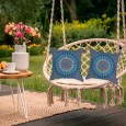 Ulticool - Buitenkussen Hoes - Mandala Blauw - Sierkussens Buiten Waterbestendig - Set van 2 Kussens 45 x 45 cm Vierkant 