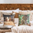 Ulticool  - Kussenhoes - Paarden Zand Natuur Dieren Koala - Set van 2 stuks - Sierkussens 45x45 cm - Sierkussenhoes Accessoires - Kussentjes Bank voor Decoratie Woonkamer Slaapkamer Jeugdkamer Kinderkamer Babykamer - Bruin Groen Beige