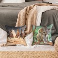 Ulticool  - Kussenhoes - Paarden Zand Natuur Dieren Koala - Set van 2 stuks - Sierkussens 45x45 cm - Sierkussenhoes Accessoires - Kussentjes Bank voor Decoratie Woonkamer Slaapkamer Jeugdkamer Kinderkamer Babykamer - Bruin Groen Beige