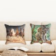 Ulticool  - Kussenhoes - Paarden Zand Natuur Dieren Koala - Set van 2 stuks - Sierkussens 45x45 cm - Sierkussenhoes Accessoires - Kussentjes Bank voor Decoratie Woonkamer Slaapkamer Jeugdkamer Kinderkamer Babykamer - Bruin Groen Beige