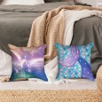 Ulticool - Kussenhoes - Eenhoorn Unicorn Paard Zeemeermin Staart Schubben - Set van 2 stuks - Sierkussens 45x45 cm - Sierkussenhoes Accessoires - Kussentjes Bank voor Decoratie Woonkamer Slaapkamer Jeugdkamer Kinderkamer Babykamer - Roze Paars Lila